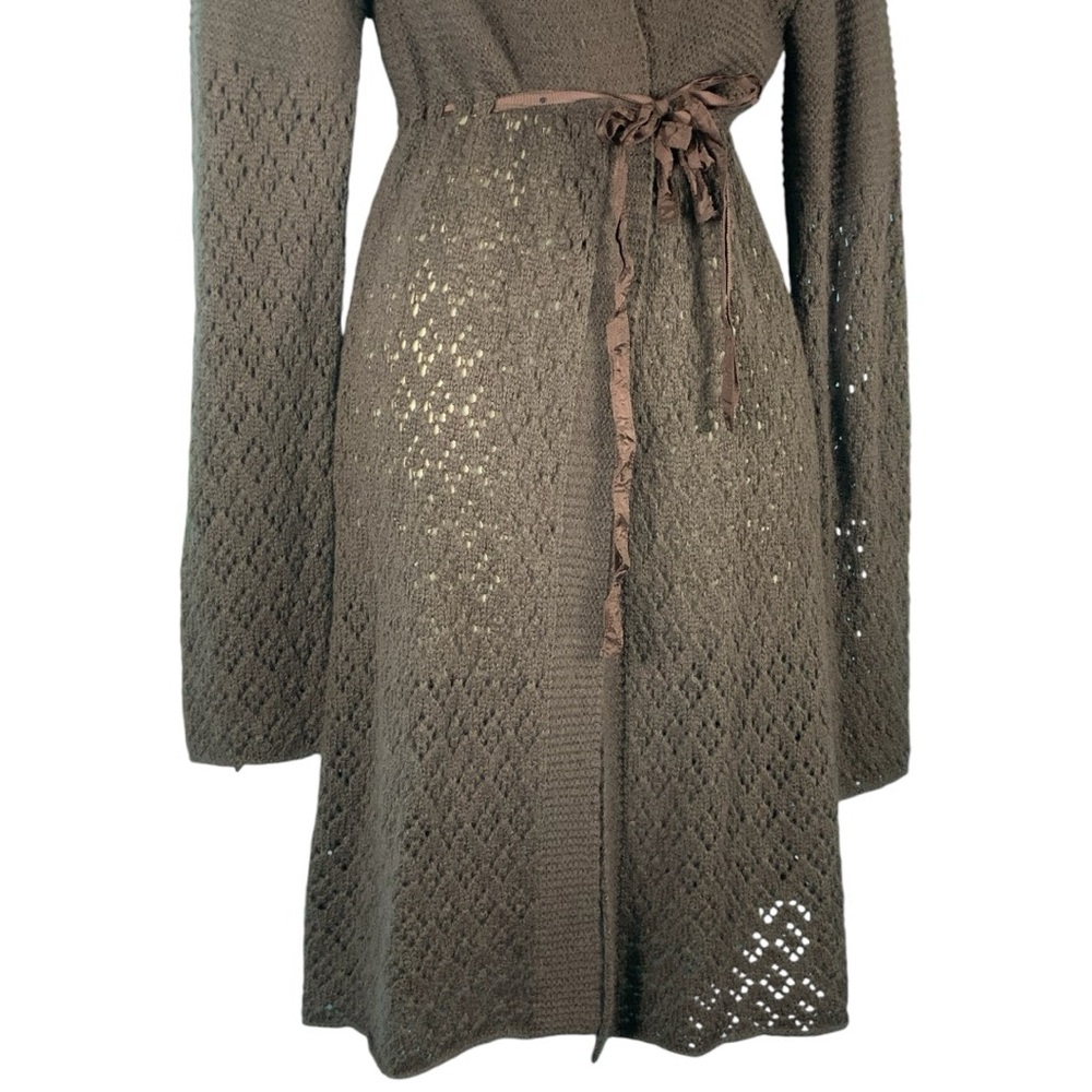 Crocheted Wool Blend Duster Sweater - image 3